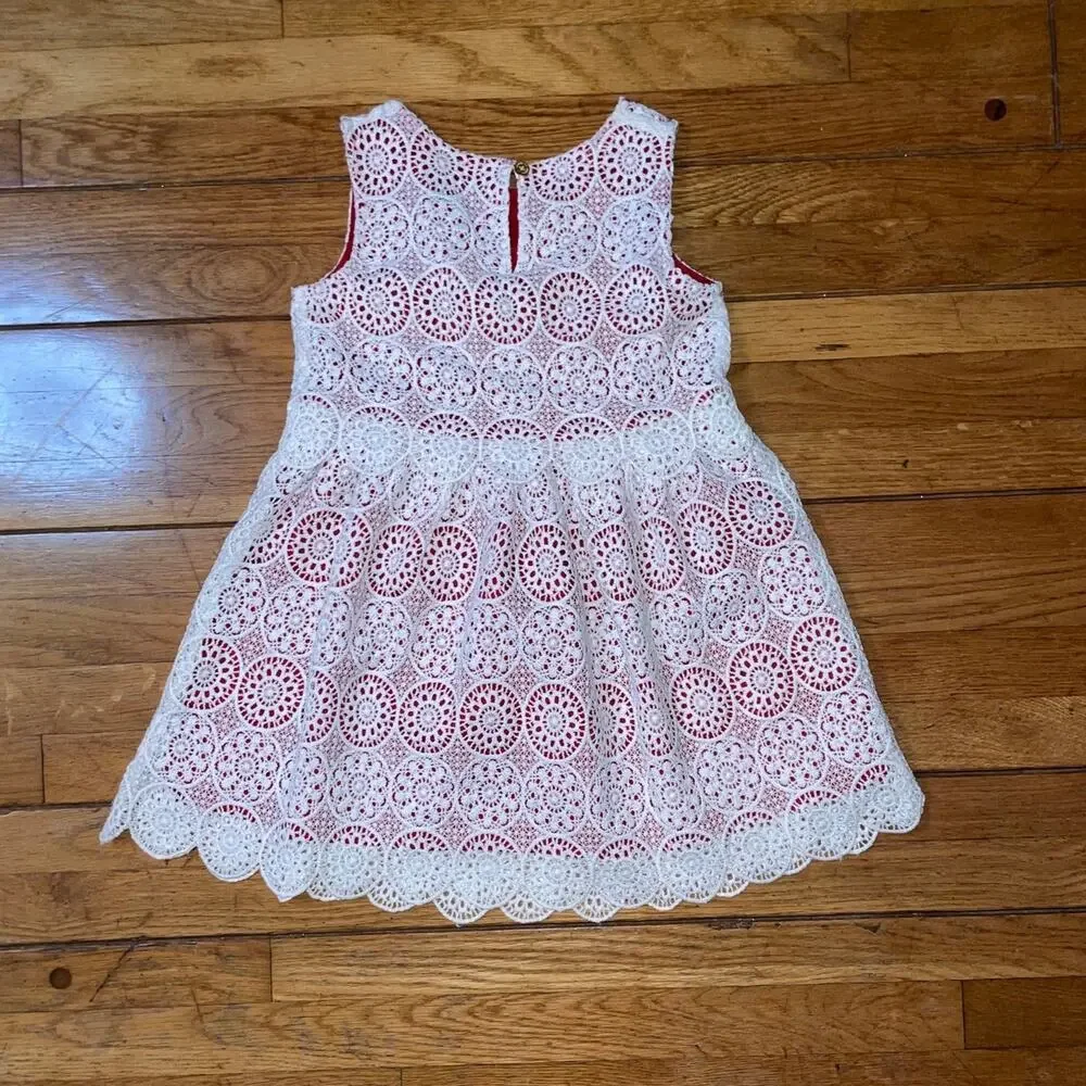 Genuine Kids by OshKosh Lace Eyelet Embroidered Christmas Holiday Dress - Sz 5T